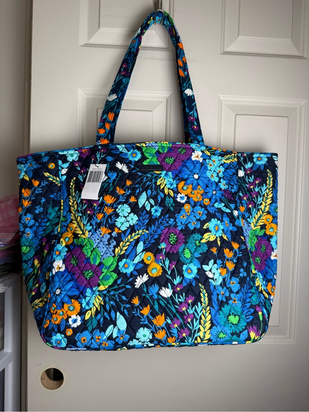 NWT Vera Bradley Grand Tote 2.0 In Midnight Blues Retired pattern